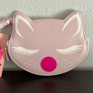 BETSEY JOHNSON PINK FOX WRISTLET COIN PURSE
